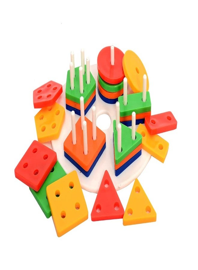 Intellectual Geometric Puzzle Stacker Shape Sorter Stacking Set Kids Games Age 3+ Activity Toys Creative Buildings Bricks & Blocks Learning Gift Boys Girls